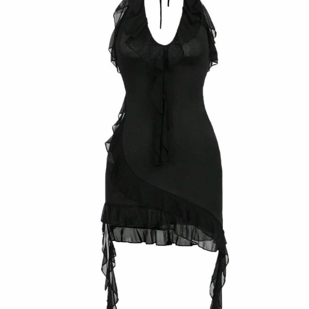 Elegant Black Ruffled Dress